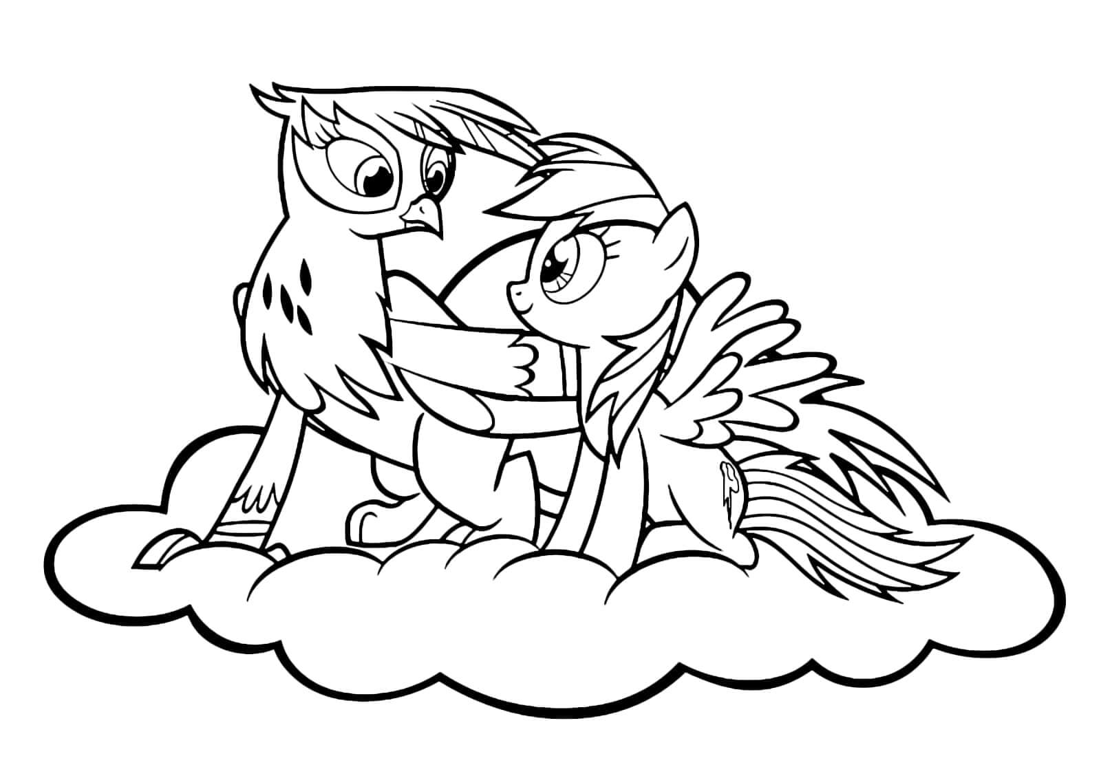 Dibujo de El Griffon Gilda en una Nube para Colorear
