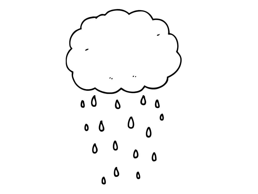 Dibujo de Impresionante Lluvia de Nubes para Colorear