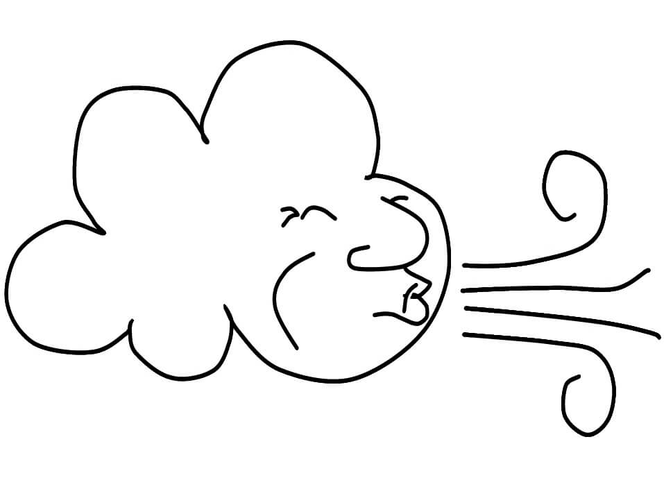 Dibujo de Nube Divertida para Colorear