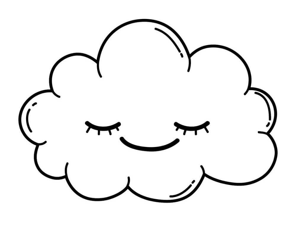 Dibujo de Nube Sonriente para Colorear