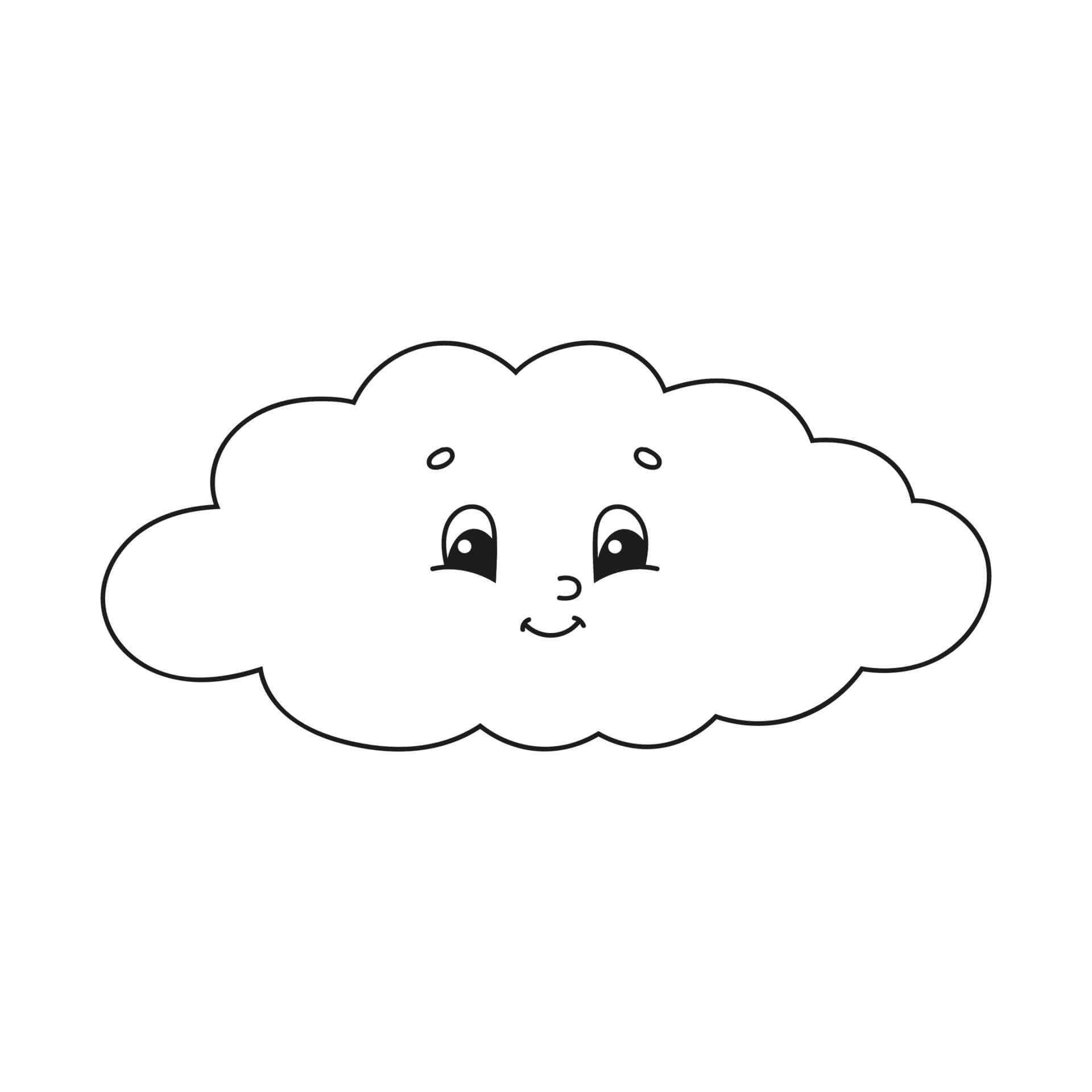 Dibujo de Nube de Dibujos Animados para Colorear