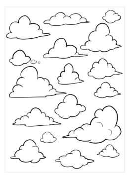 Dibujo de Tipos básicos de Nubes para Colorear