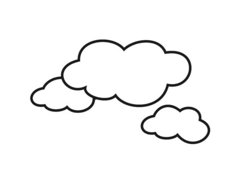 Dibujo de Tres Nubes para Colorear