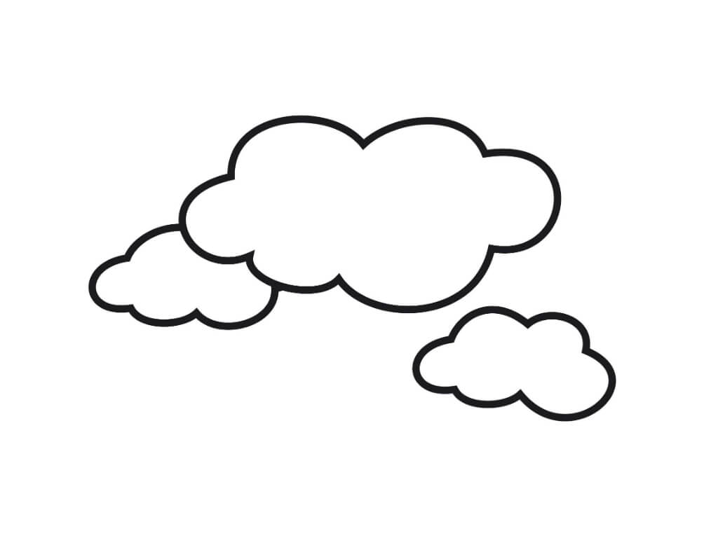 Dibujo de Tres Nubes para Colorear