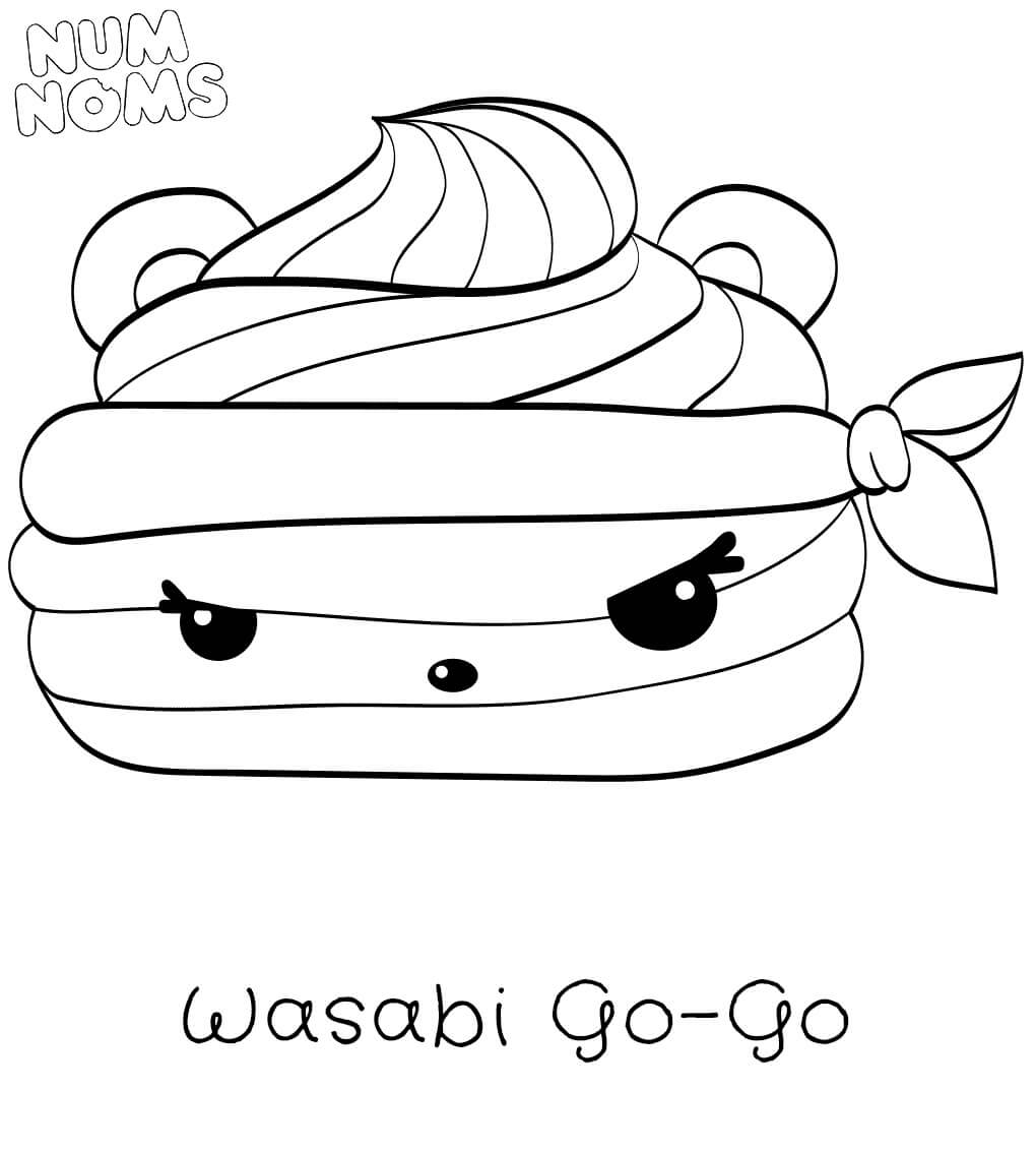 Dibujo de Fresco Wasabi Go Go en Num Noms para Colorear