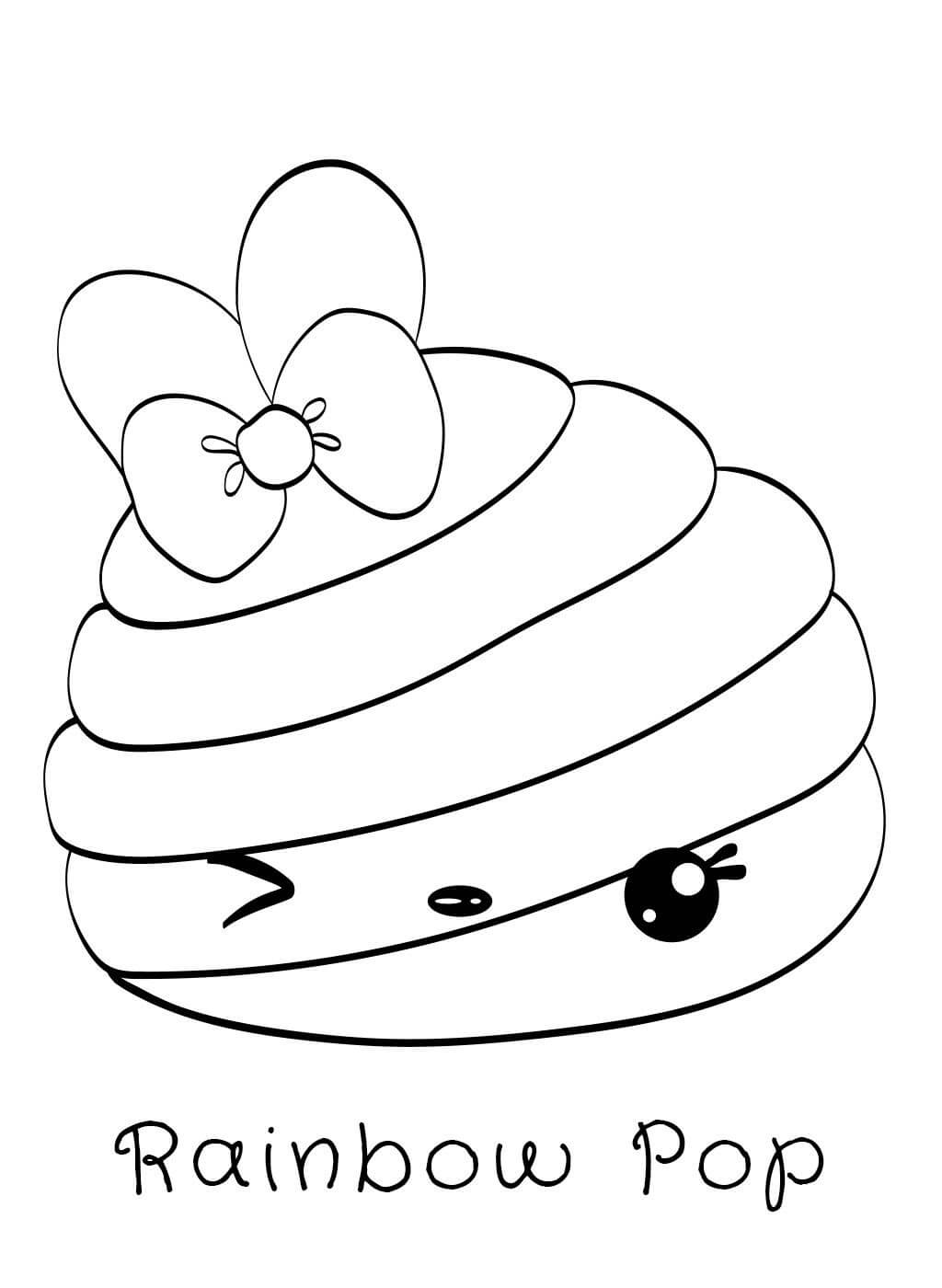 Dibujo de Lindo Arco Iris Pop en Num Noms para Colorear