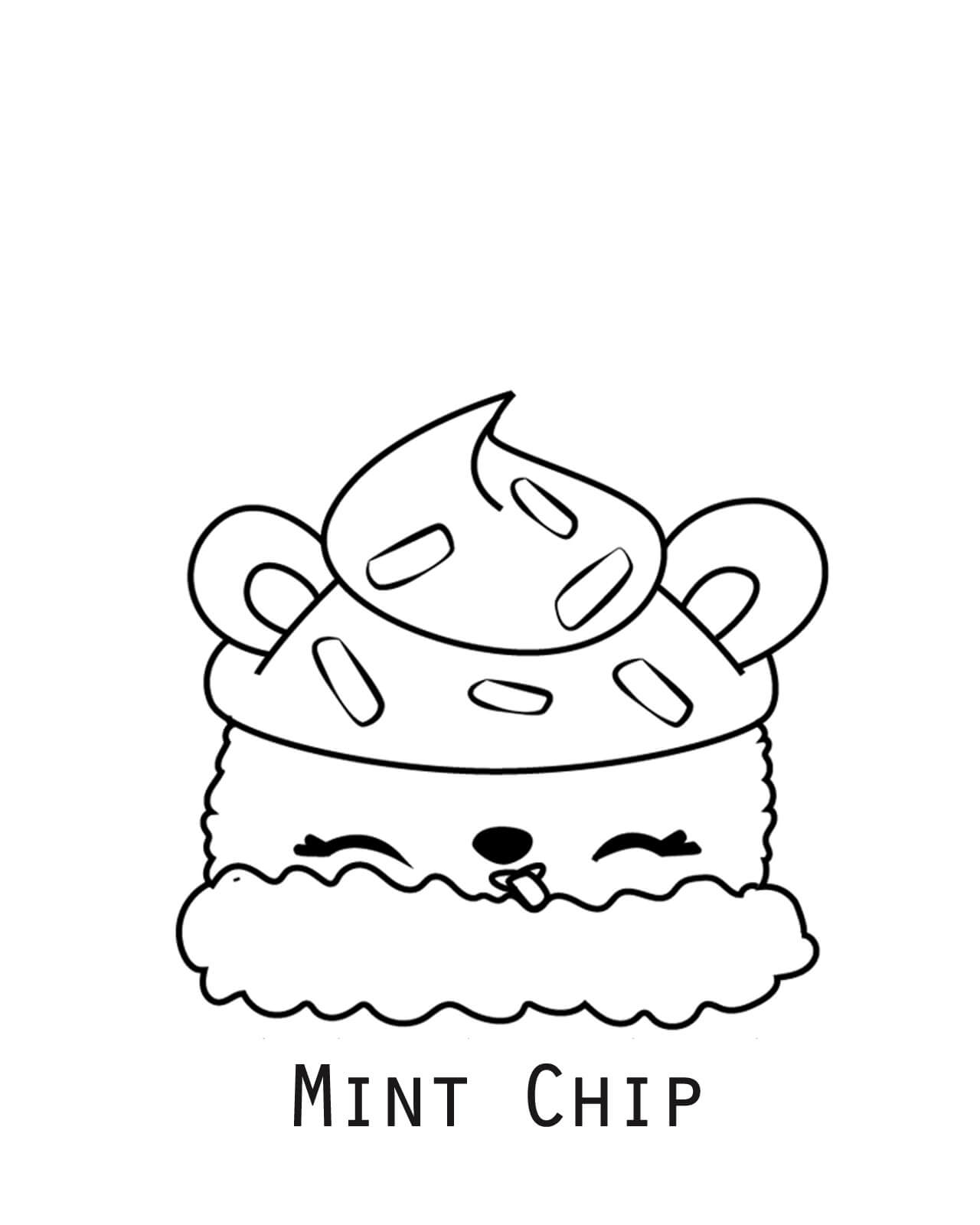 Dibujo de Lindo Mint Chip en Num Noms para Colorear