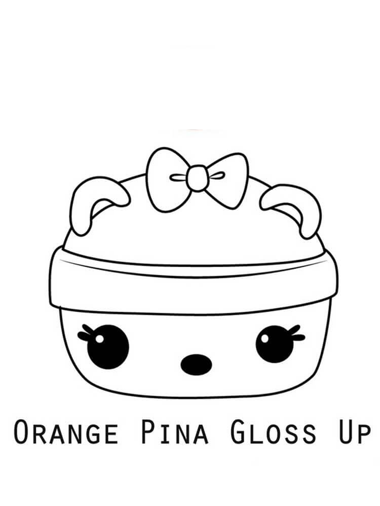 Dibujo de Naranja piña Brillo en Num Noms para Colorear