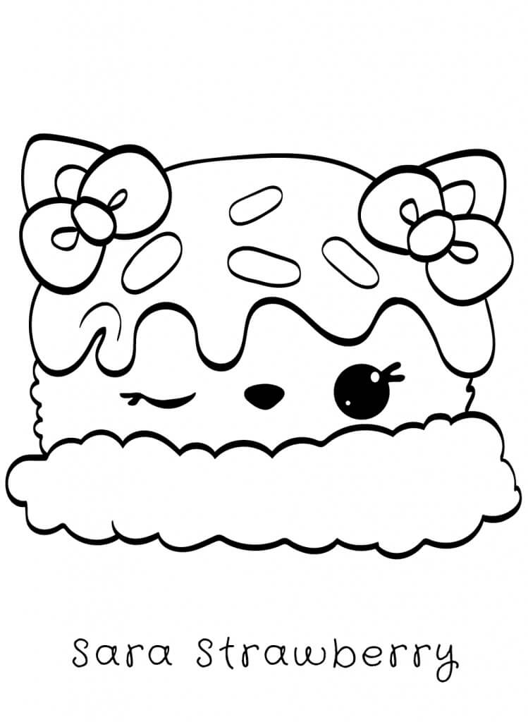 Dibujo de Sara Fresa en Num Noms para Colorear