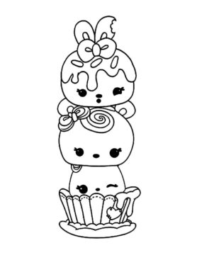 Dibujo de Tres Caracteres en Num Noms para Colorear