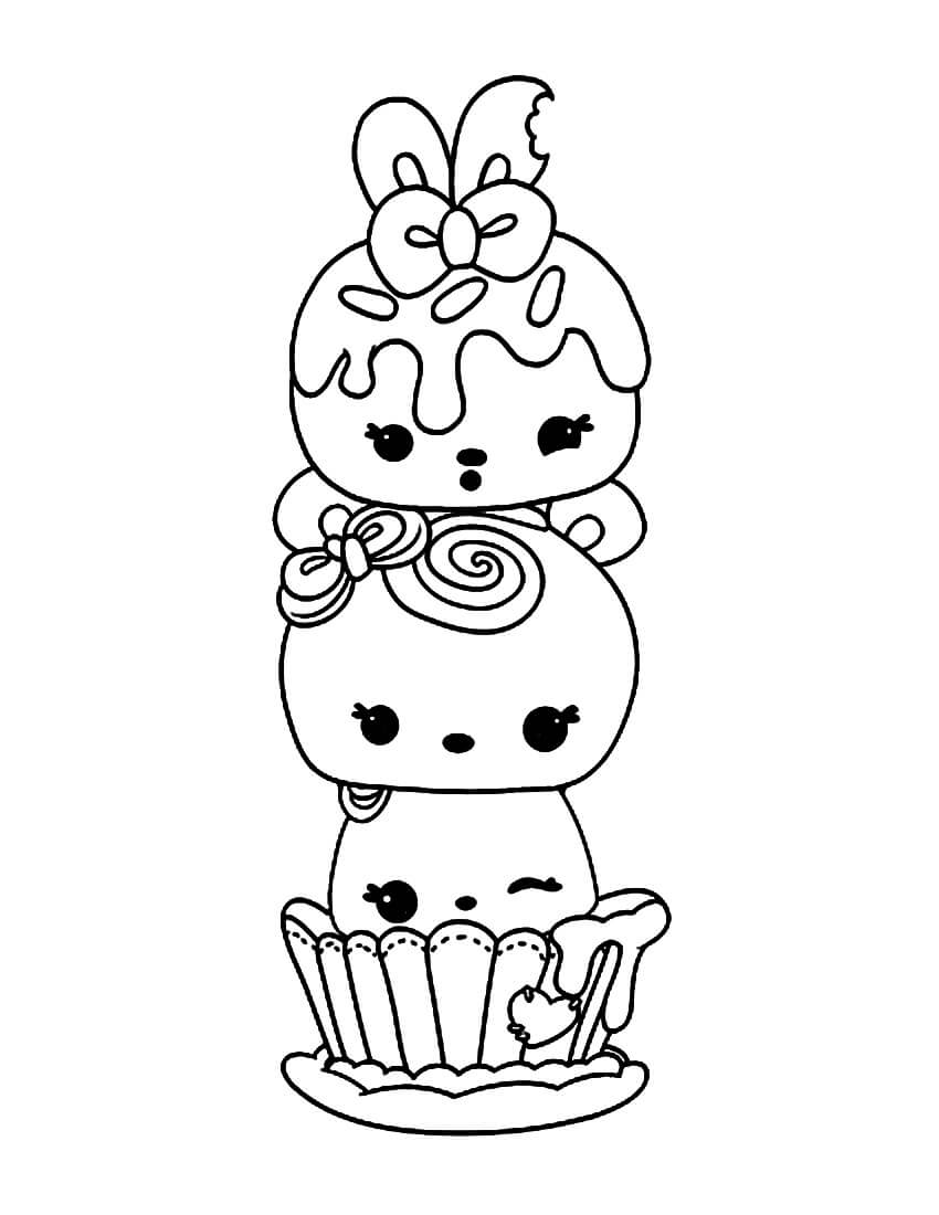 Dibujo de Tres Caracteres en Num Noms para Colorear