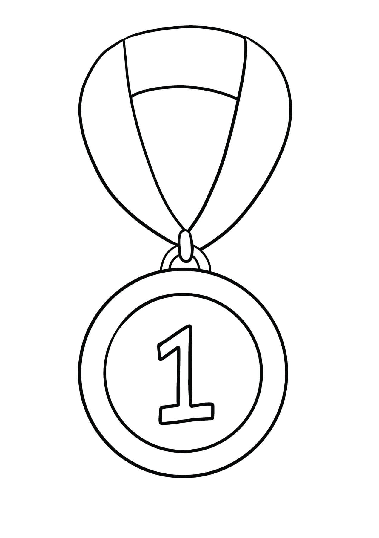 Dibujo de Medalla número 1 para Colorear