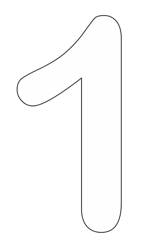 Dibujo de Número básico 1 para Colorear