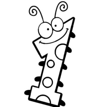 Dibujo de Número Divertido 1 para Colorear