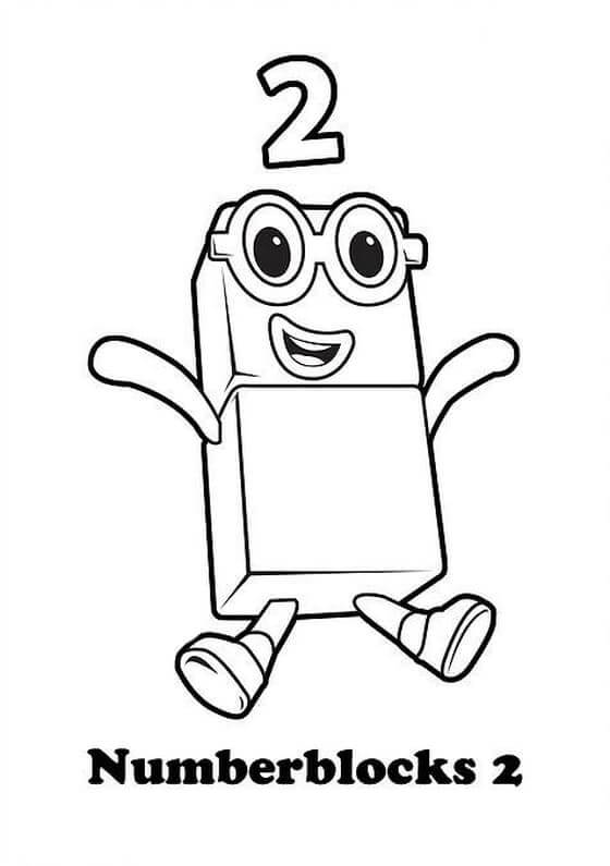 Dibujo de Bloques Numericos 2 para Colorear