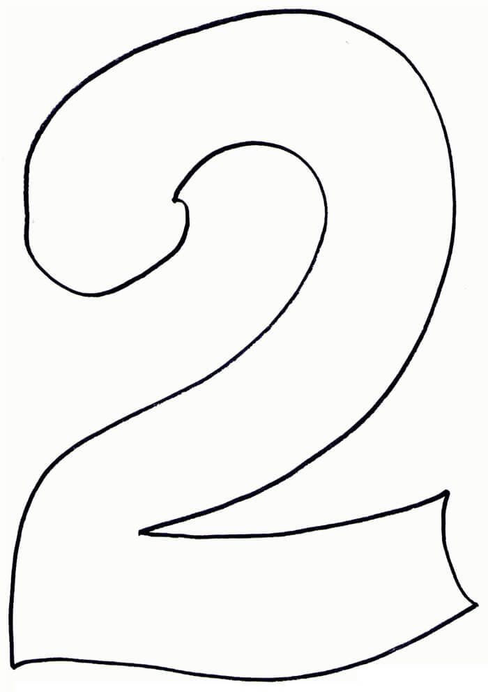 Dibujo de Número 2 para Colorear