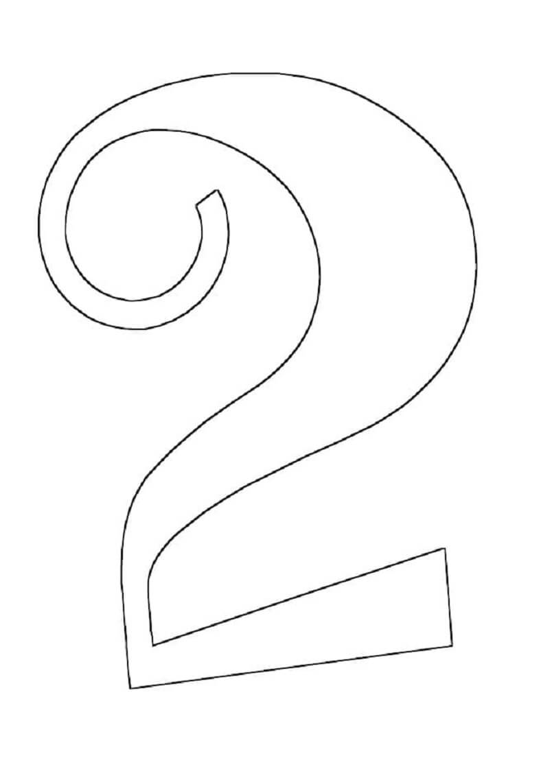 Dibujo de Impresionante número 2 para Colorear