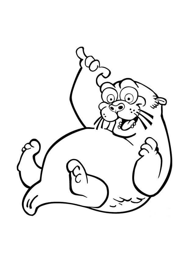 Dibujo de Nutria Gorda Divertida para Colorear