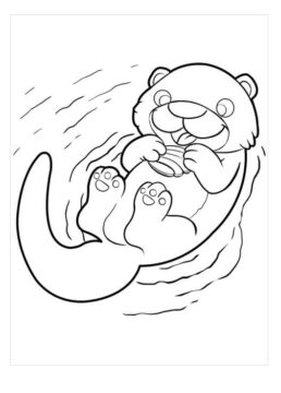 Dibujo de Nutria Linda para Colorear