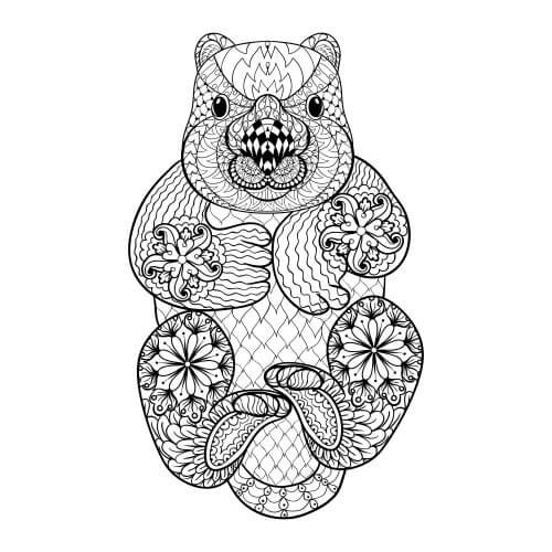 Dibujo de Nutria Mandala para Colorear
