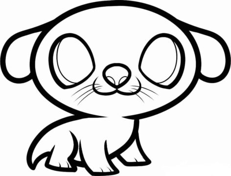 Dibujo de Nutria Simple para Colorear