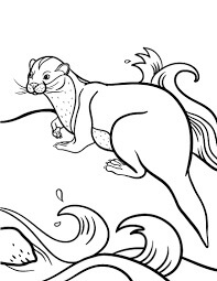 Dibujo de Nutria en la Playa para Colorear
