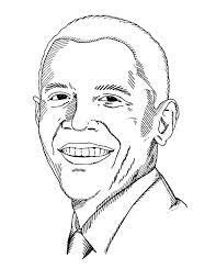 Dibujo de 44o Presidente de Barack Obama para Colorear
