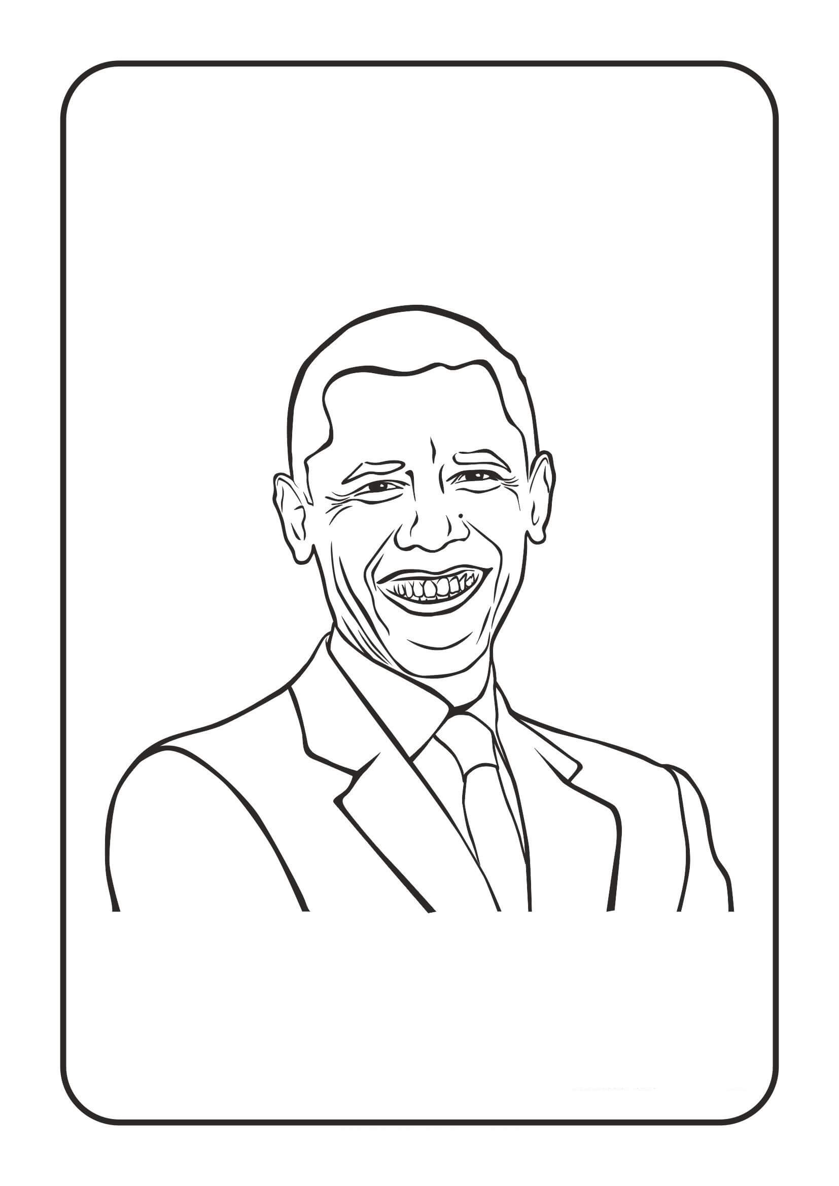 Dibujo de Bandera de Obama para Colorear