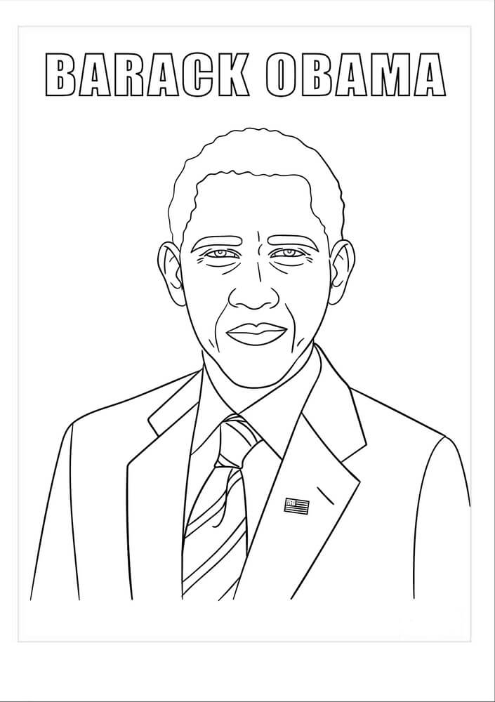 Dibujo de Barack Obama para Colorear