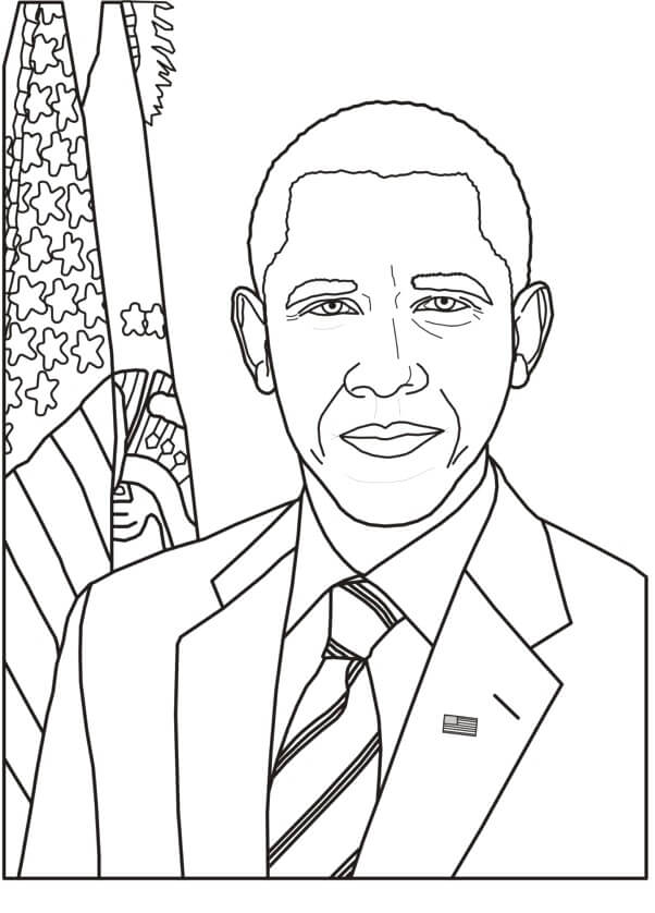 Dibujo de Cara de Obama para Colorear