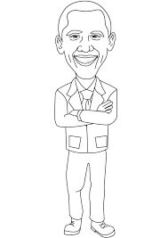 Dibujo de Obama Feliz para Colorear