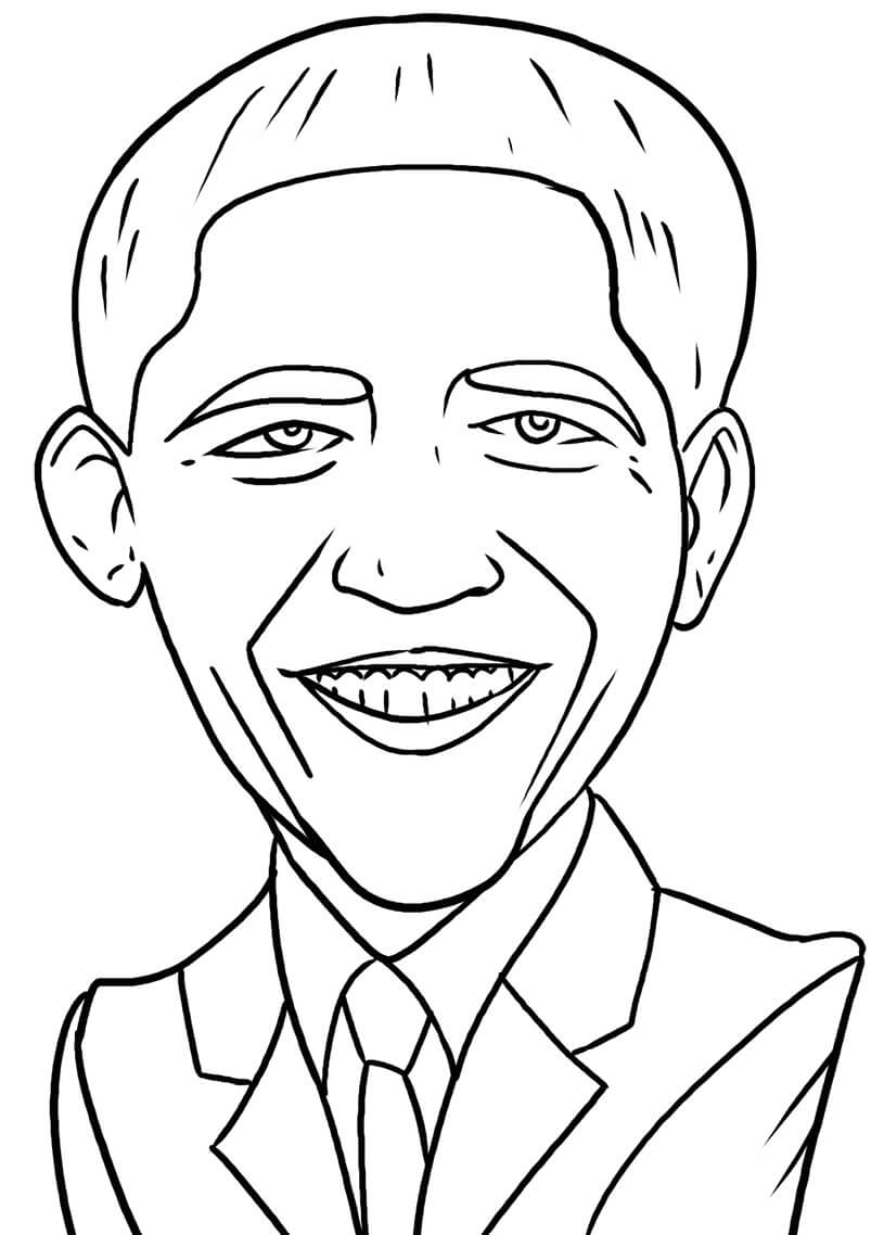 Dibujo de Obama Lindo para Colorear