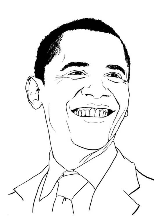 Dibujo de Obama Normal para Colorear
