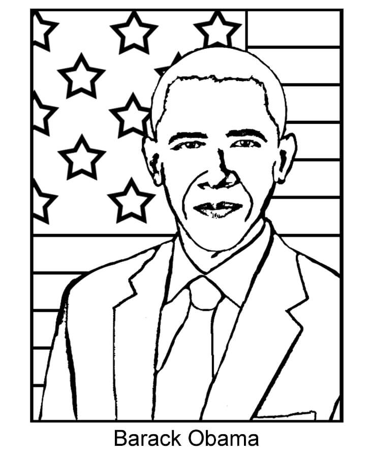 Dibujo de Obama Sonriendo para Colorear