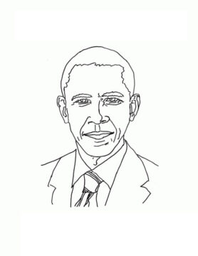 Dibujo de Presidente Barack Obama para Colorear