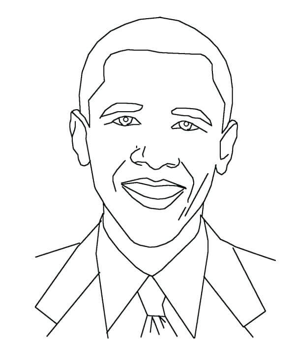 Dibujo de Simples Obama para Colorear