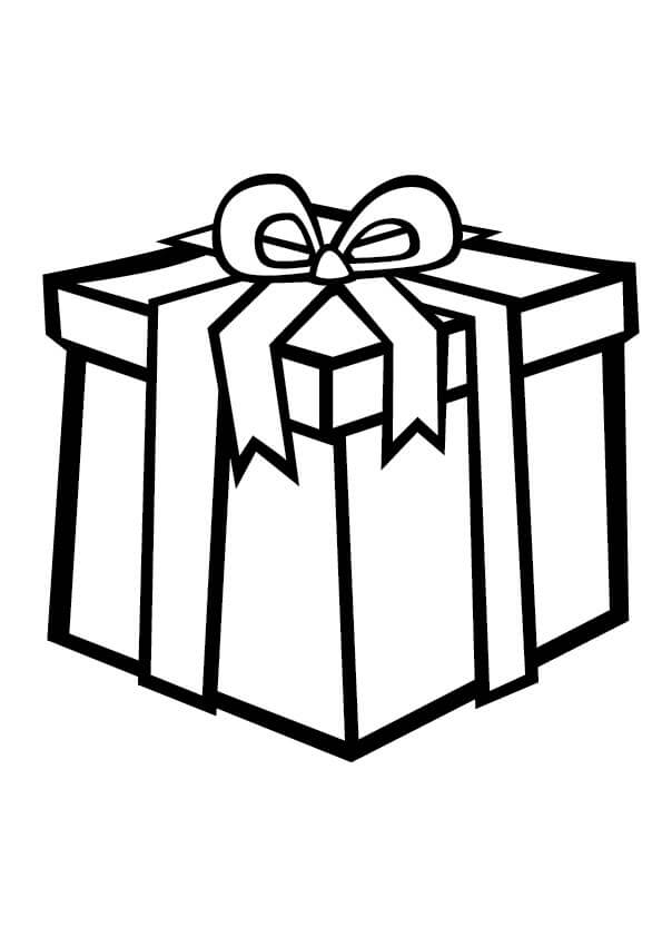 Dibujo de Caja de Regalo Impresionante para Colorear