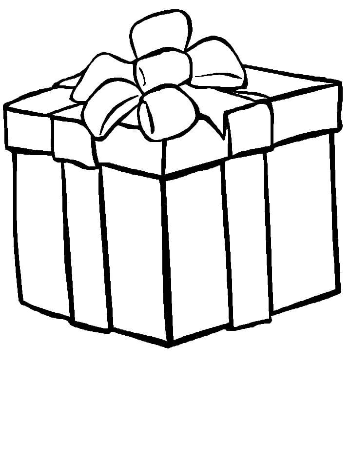 Dibujo de Caja de Regalo Normal para Colorear