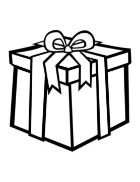 Dibujo de Regalo Regalo de Navidad para Colorear