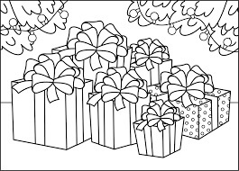 Dibujo de Seis Caja de Regalo para Colorear
