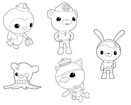 Dibujo de Personajes Principales de Octonauts para Colorear