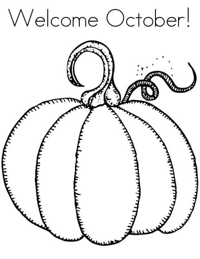 Dibujo de Bienvenida el 1 de Octubre para Colorear