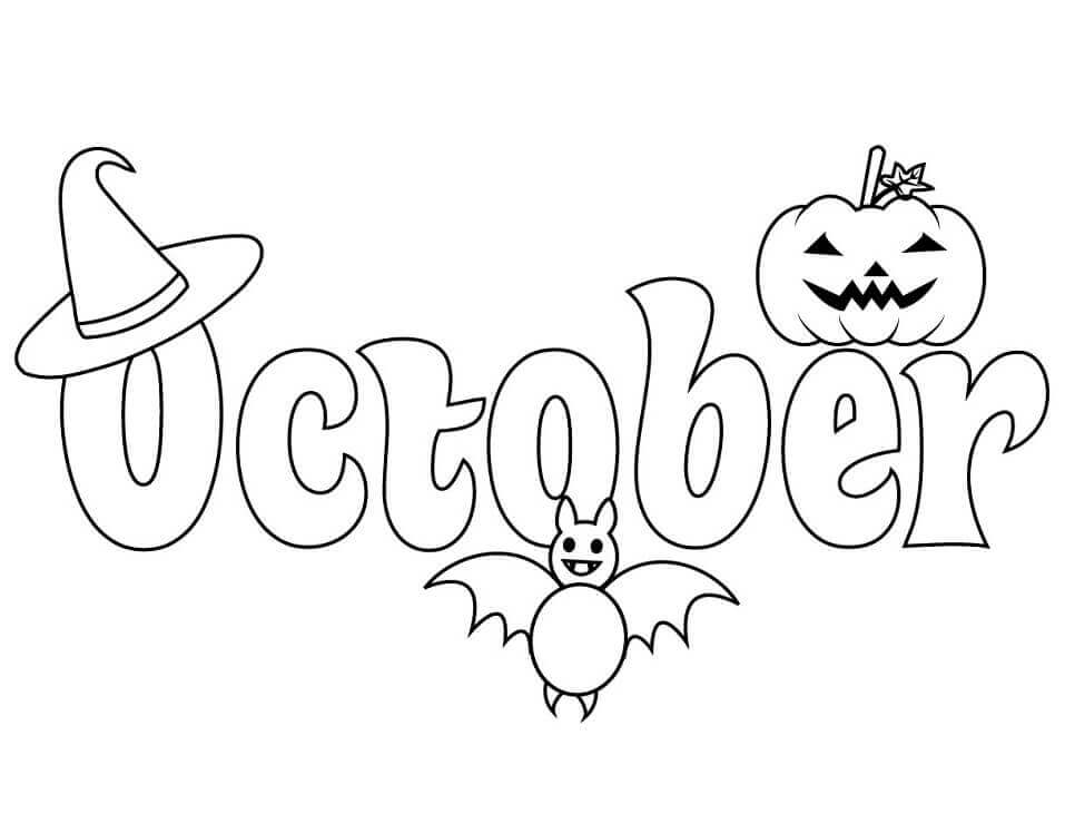 Dibujo de Octubre Espeluznante para Colorear