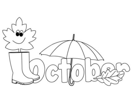 Dibujo de Octubre Precioso para Colorear