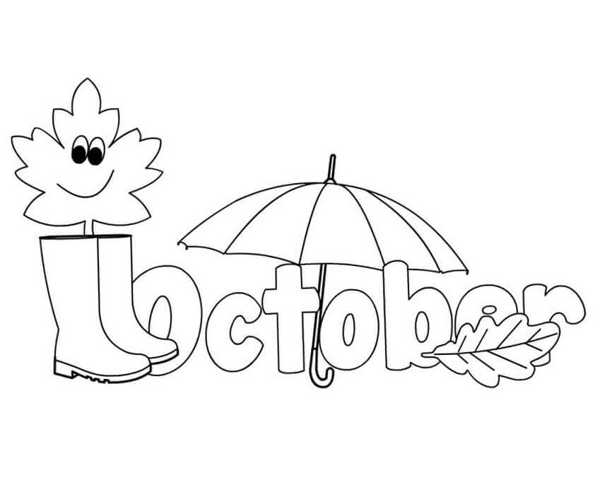 Dibujo de Octubre Precioso para Colorear