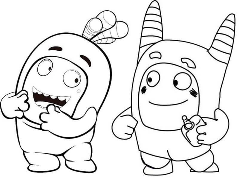 Dibujo de Dos Oddbods para Colorear