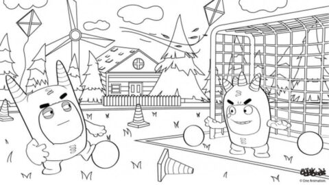 Dibujo de Pogo y Fuse Oddbods para Colorear