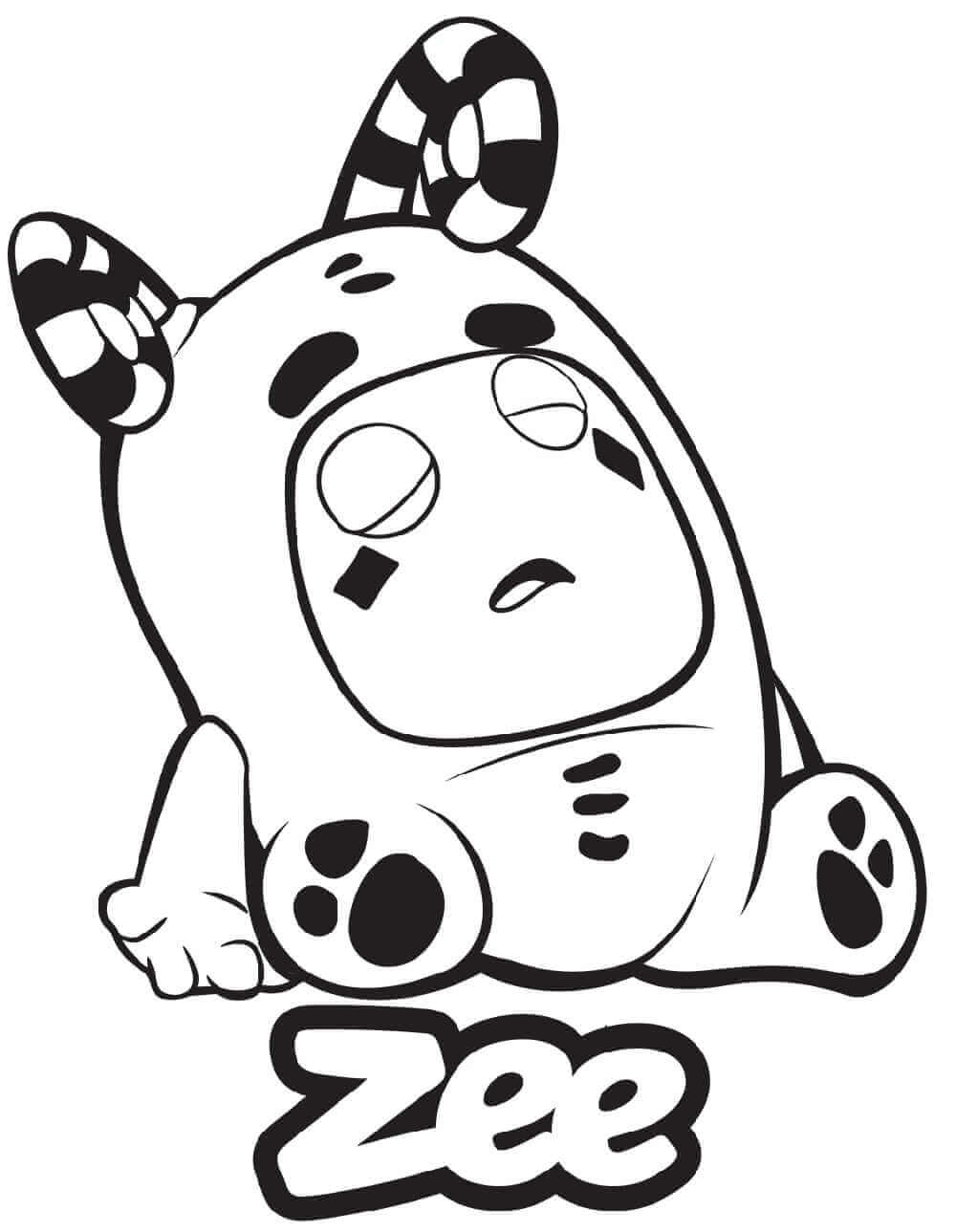 Dibujo de Zee Oddbods para Colorear