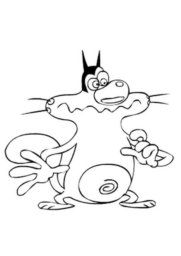 Dibujo de Oggy Asustado para Colorear