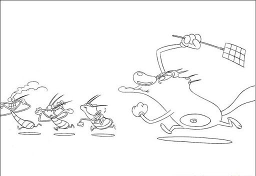 Dibujo de Oggy Corriendo para Colorear